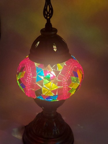 Handmade Stained Glass Moroccan /Turkish Mosaic Table Lamp Mosaic Lamp - Picture 7 of 9