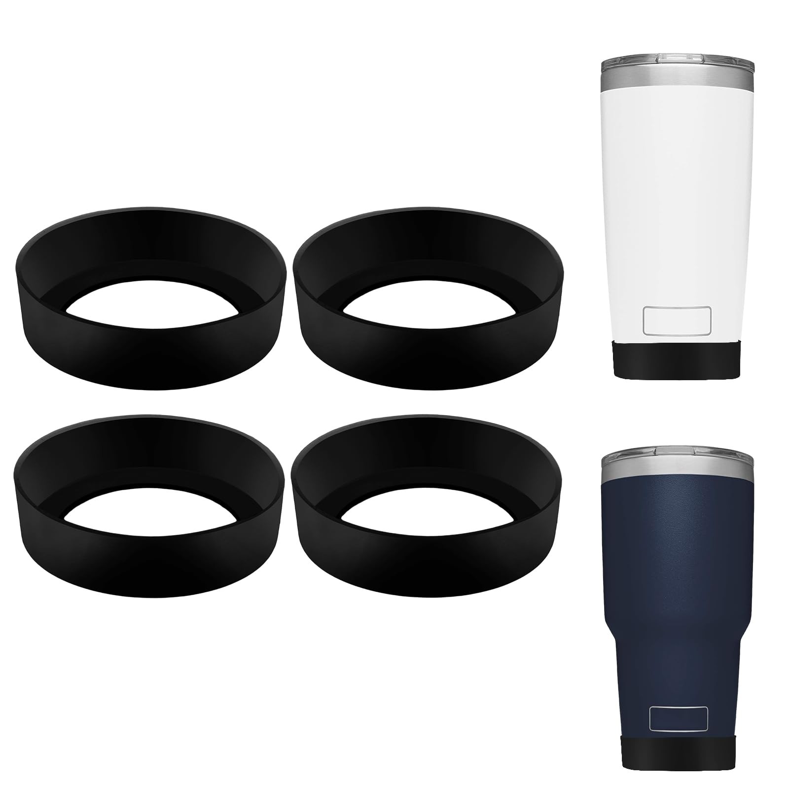 4 PCS Silicone Boot Sleeve for Tumbler 30 oz 20 oz, Water Bo