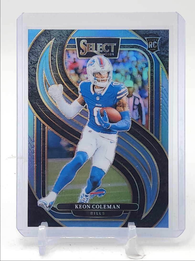 KEON COLEMAN 2024 SELECT PREMIER LEVEL ROOKIE LIGHT BLUE PRIZM RC /99 Q0154