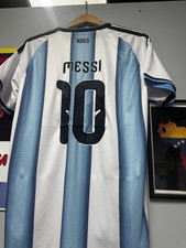 adidas Argentina Lionel Messi #10 Soccer Jersey Blue White Striped 