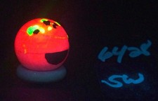 Sterling Hill NJ Red with Green 25mm or 1" Calcite w Willemite Sphere - 6428