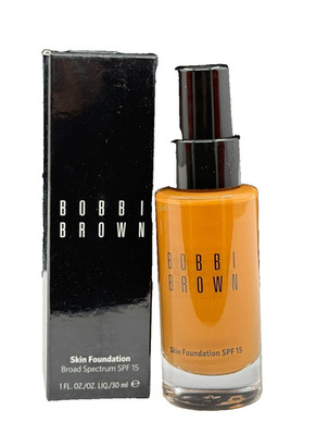 Bobbi Brown Skin Foundation SPF 15  1oz 30 ml Golden Almond 6.75 NIB