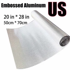 Exhaust Heat Shield Embossed Aluminum Material Muffler Wrap Barrier 20 X 28 In