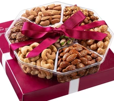 Holiday Christmas Nuts Gift Basket - Assortment of Sweet & Roasted Salted Gourme
