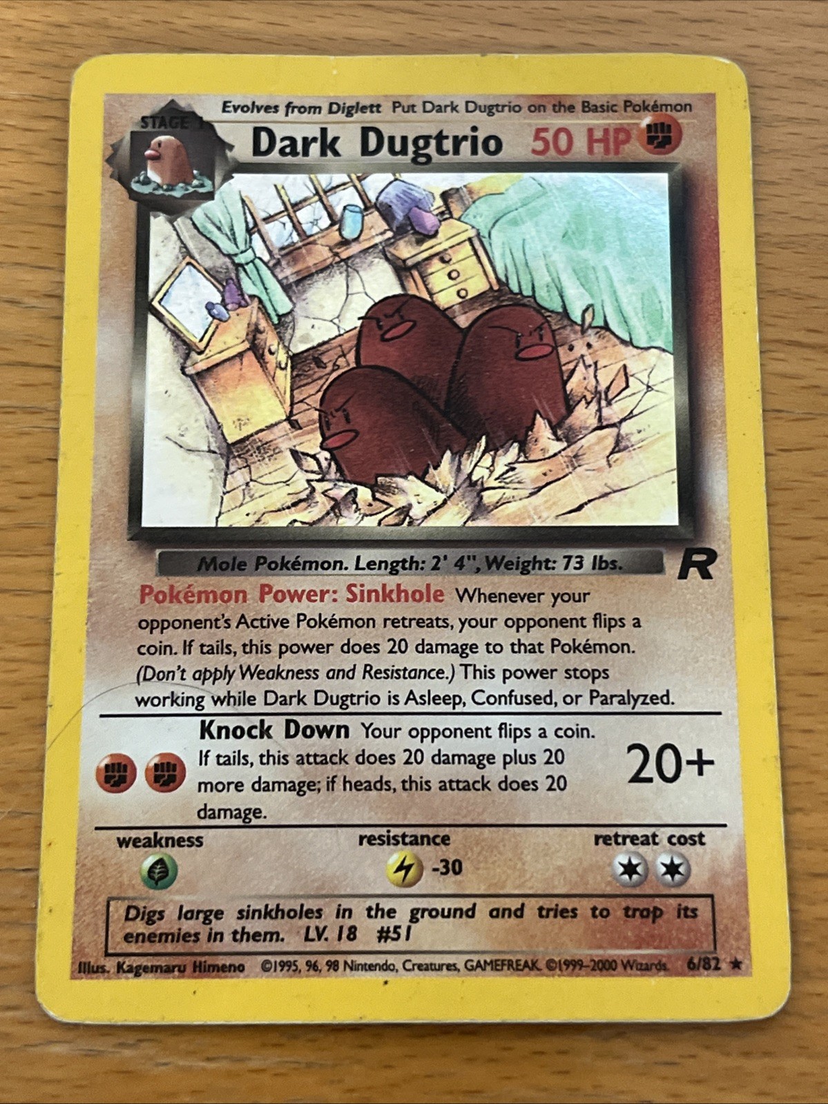 Pokemon TCG Dark Dugtrio 6/82 Team Rocket-Unlimited Edition Holo