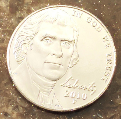 2010 P Jefferson Nickel -  BU Coin Pulled From OBW Roll 