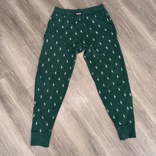 Polo Ralph Lauren Sleepwear Pajama Pants Men's Medium Green Signature Pony AOP