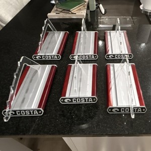 Costa Acrylic Countertop Angled Slant Back Display Case Stands Lot of 6