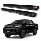 BLACK SIDE STEPS GR STYLE RAIL RUNNING BOARDS FOR TOYOTA HILUX REVO MK8 2021-25