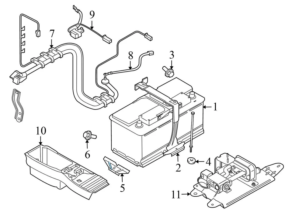 BMW 328I XDRIVE E90 LCI 2009-2012 - batería amarre / soporte 7631587 Foto 3 de 4