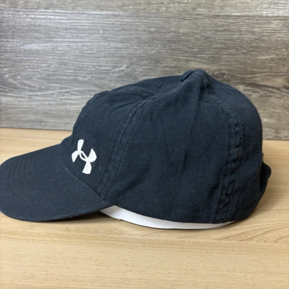 Gorra Under Armour con correa trasera negra para mujer correr correr gimnasio atlético Foto 4 de 4