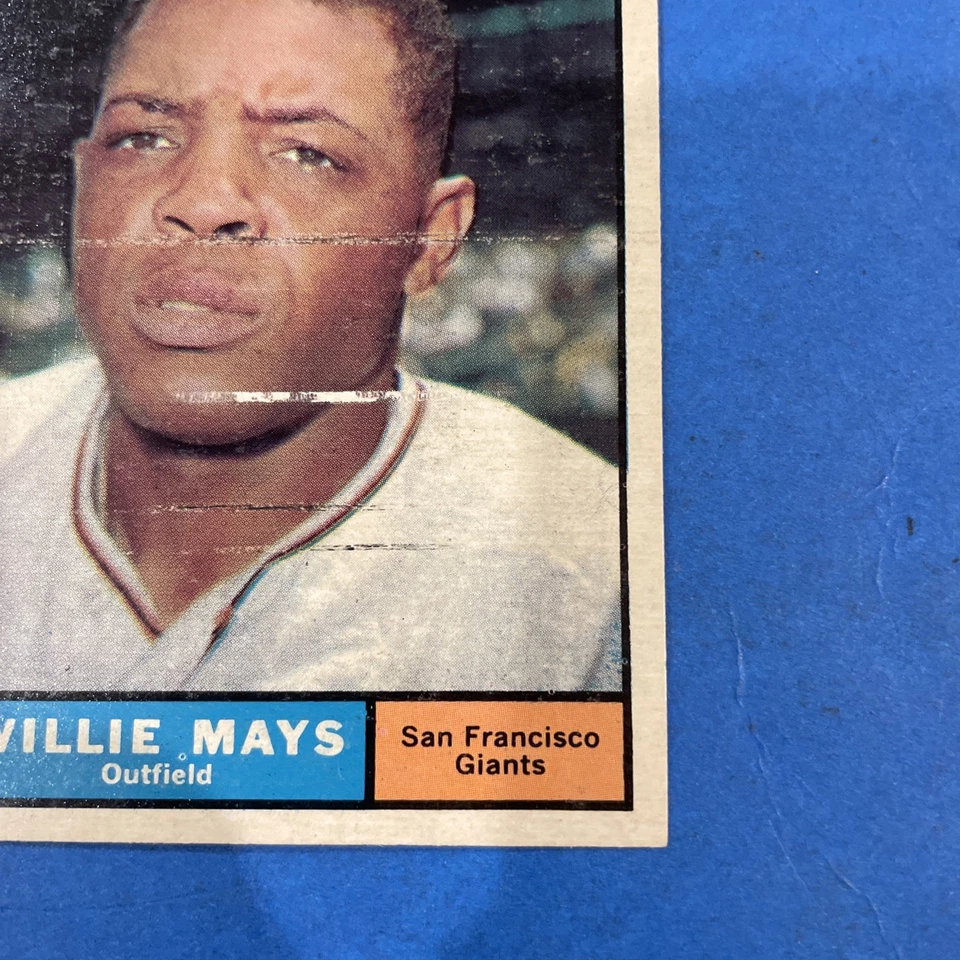 Tarjeta de béisbol 1961 Topps Willie Mays #150 Gigantes de San Francisco Foto 4 de 4