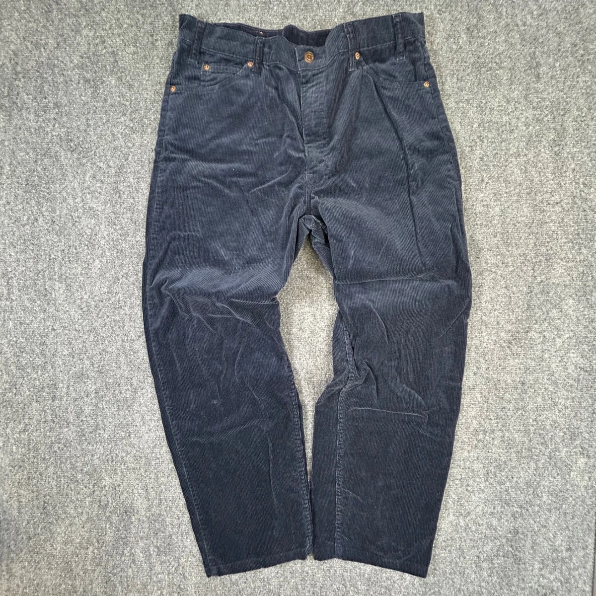 Pantalon Chino Vintage 90s Bleu Marine 36x30 - Double Plis, Grunge (Bon état)
