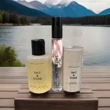 Salt & Stone Santal & Vetiver Mini Trio Set-Deodorant, Body Wash & Body Mist