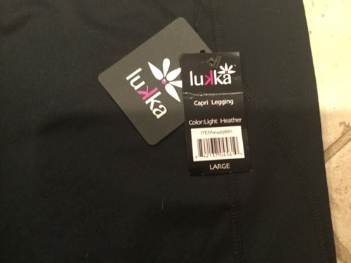 Lukka Capri Leggings Womens Large Black/stripe waist Activewear Workout Gear NWT - Picture 6 of 7