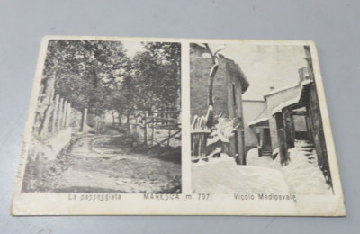 CP POSTCARD MARESCA ERA MEDIEVAL ALLEY TRAVELLED 1913