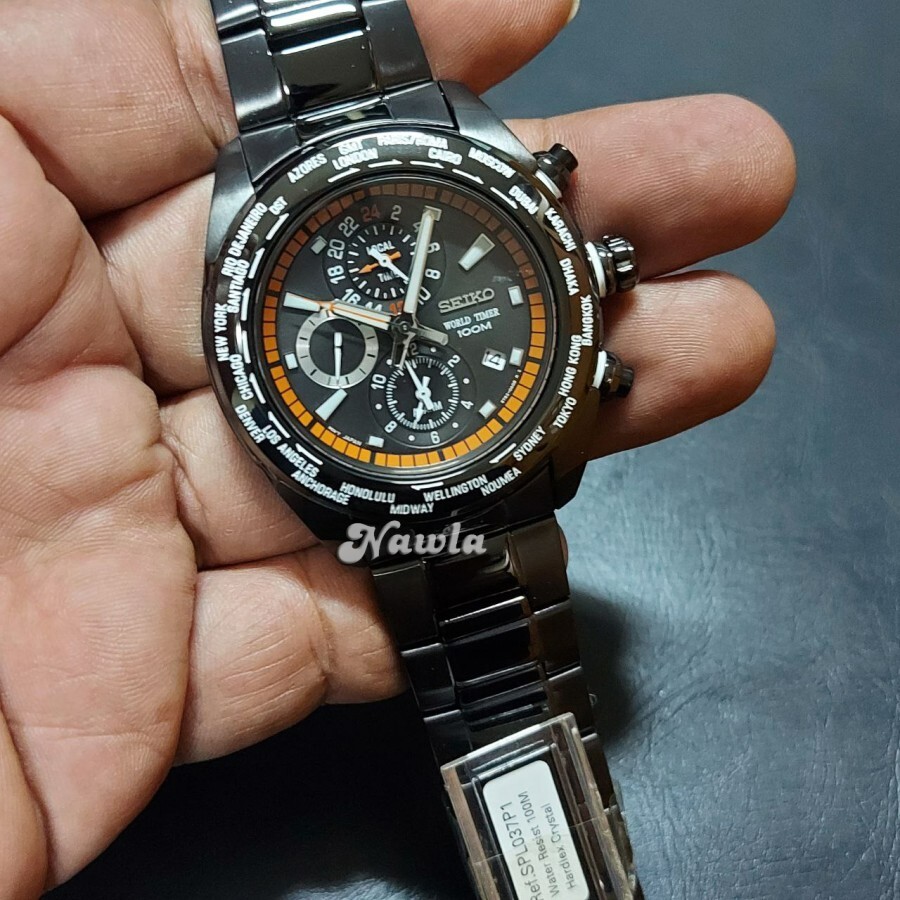 Brand New Seiko Quartz SPL037P1 Alarm World Timer Black Dial Brand New Seiko Quartz SPL037P1 Alarm World Timer Black Dial