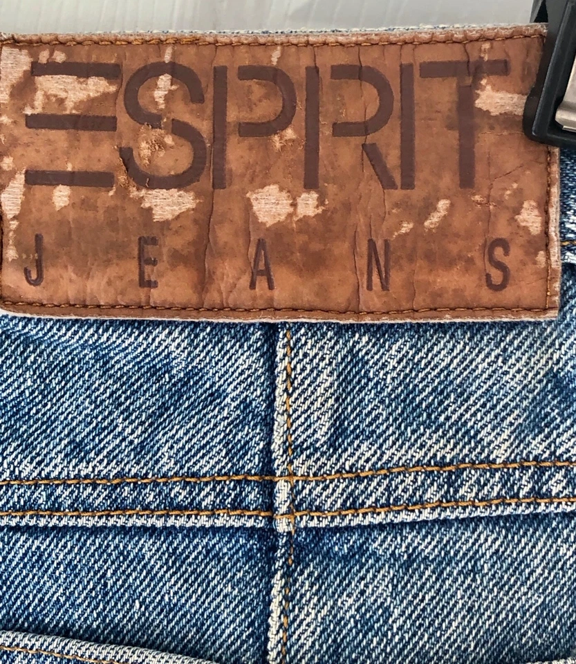 ESPIRIT JEANS DENIM SKIRT LADIES SIZE 9/10 Front Zip Up Button 5 POCKET Sz 9/10 - Image 4 of 4