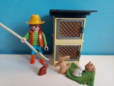 sympa fermier et clapier à lapin  Playmobil ( ferme  ) 1156