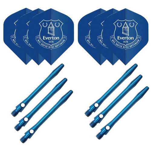 Everton Standard shape dart flights & aluminium stems set eBay