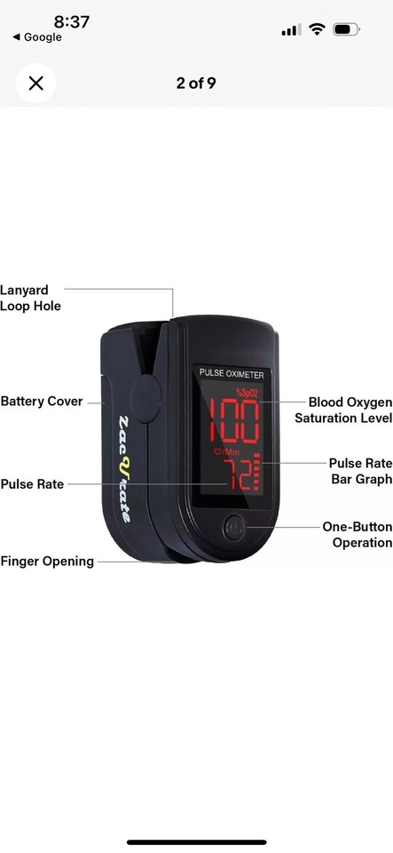 Saturimetro Da Dito Professionale Certificato Zacurate 500DL Pro Seres Fngertp Pulse Oxmeter SpO2 Meter O2 Pulsossimetro Da Dito Professionale - Foto 8