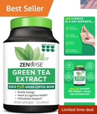 120 Count Green Tea Extract and Coffee Bean Capsules for Enhanced Wellness