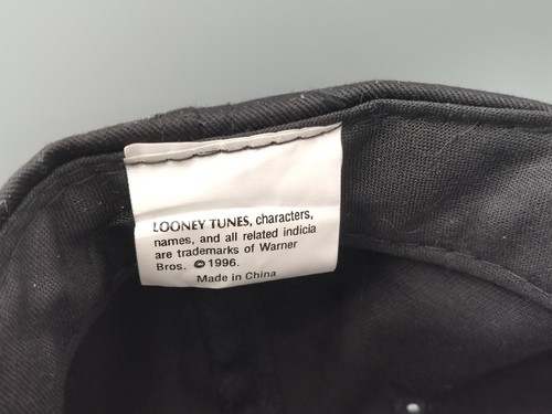 VTG TAZ Tasmanian Devil SNAPBACK Cap/ Hat Blackout Looney Tunes 1996 WB w/ Tags - Picture 8 of 9