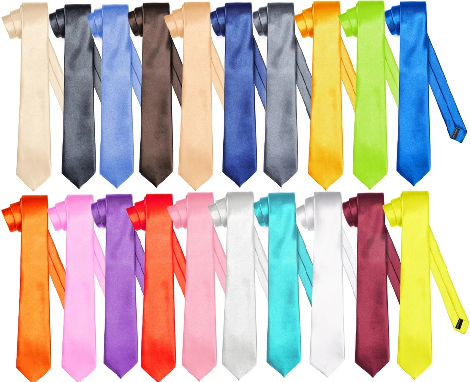 Ladeheid Klassische Herren Krawatte glänzend Vielfältige Farben 150cm x 8cm