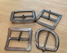 4vintage belt buckles, metal