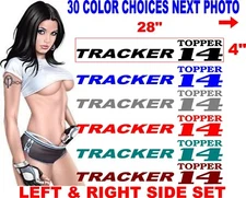 TRACKER TOPPER 14 BOAT DECALS DECAL HULL REPLACEMENT SIDE 30 COLOR CHOICES