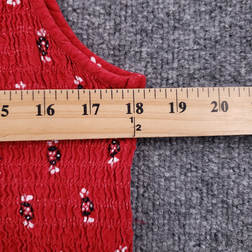 Vestido Croft Barrow para mujer XL rojo midi floral sin mangas ajustado línea A elástico Foto 4 de 4