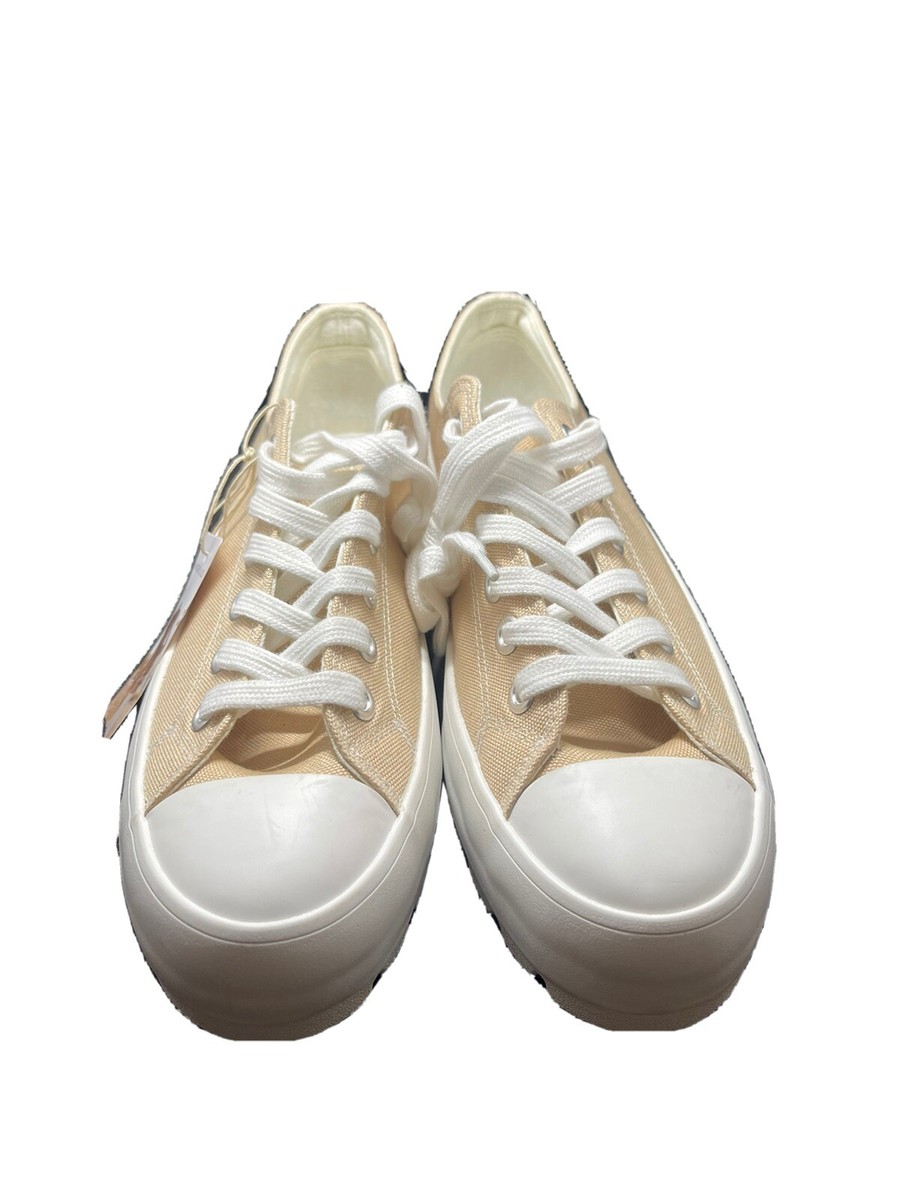 Sincerely Jules Natural Tan Low Rise Platform Sneakers New Size 9