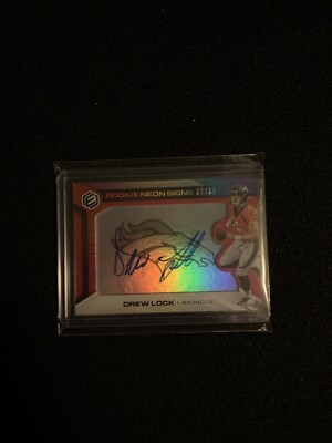 2019 PANINI ROOKIE NEON SIGNS DREW LOCKO BRONCOS AUTO SERIAL #ED 23/25