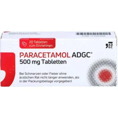 ZENTIVA PHARMA GMBH PARACETAMOL ADGC 500 mg Tabletten 20 St PZN 17502496