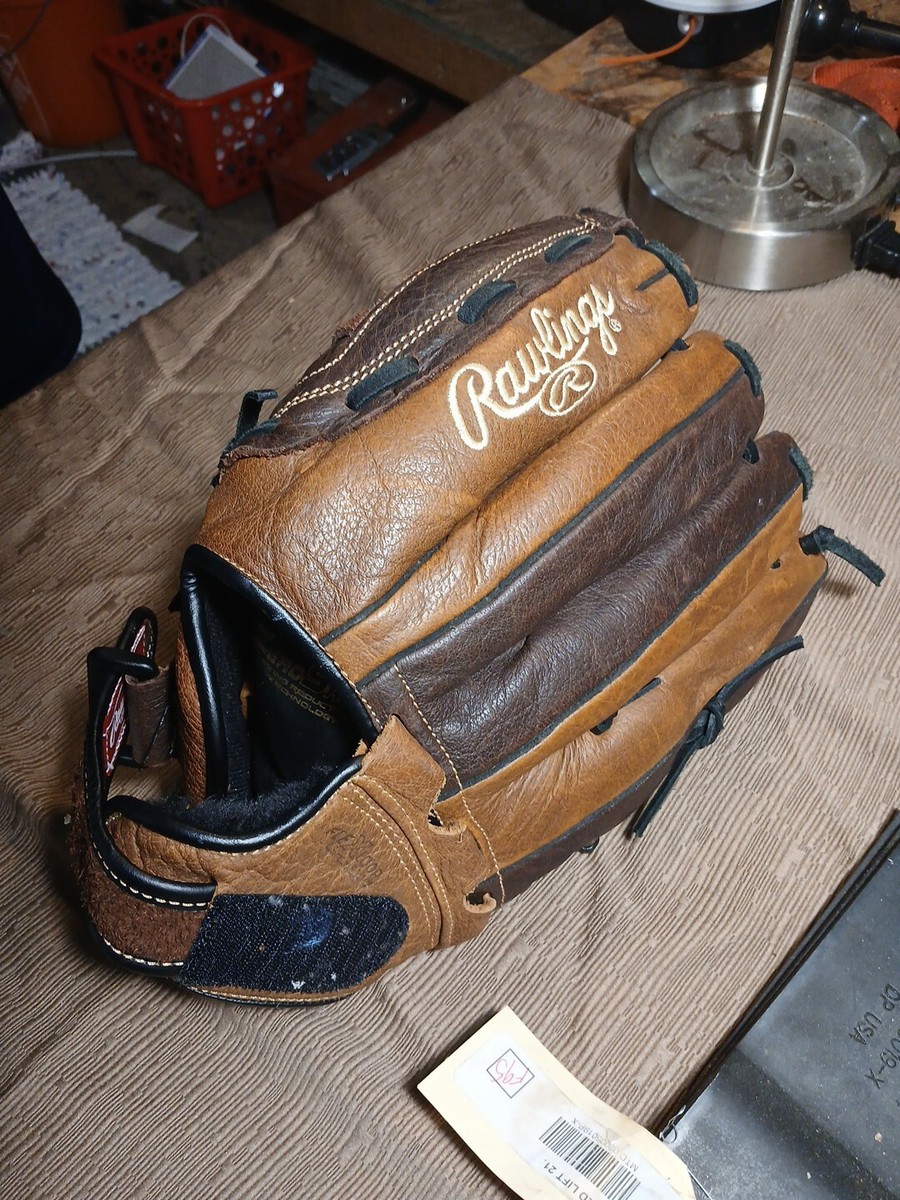 Rawlings Leather Baseball Glove Boys RBG36TBR 12-1/2 Two Toned