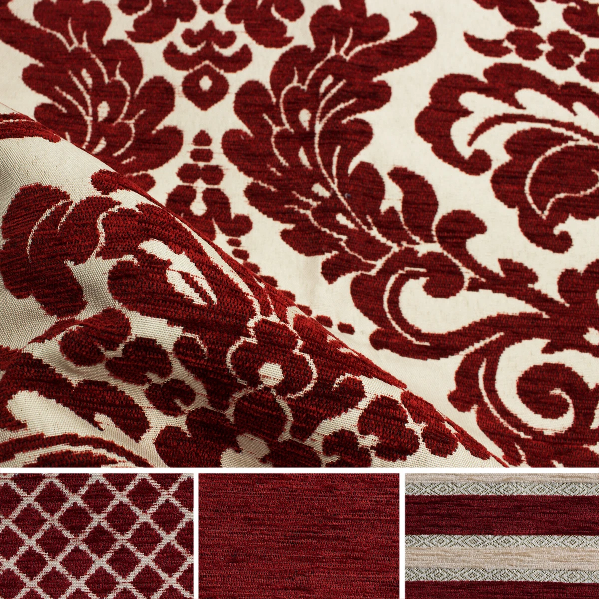 Tende Arredo Tessile Tessuto Raso damascato su misura a metraggio 300 cm x larghezza desiderata Stoffa per fodera divano cuscini sedie tovaglia copriletto copridivano Copritutto mantovane (Panna