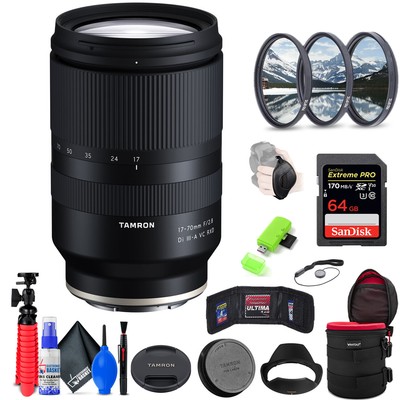 Tamron 17-70mm f/2.8 Di III-A VC RXD Lens for Sony E + Accessories (INTL Model)