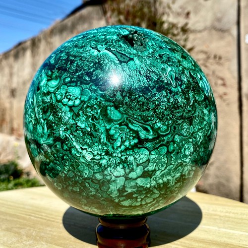 10LB Natural malachite ball quartz crystal energy ball reiki healing - Picture 5 of 22