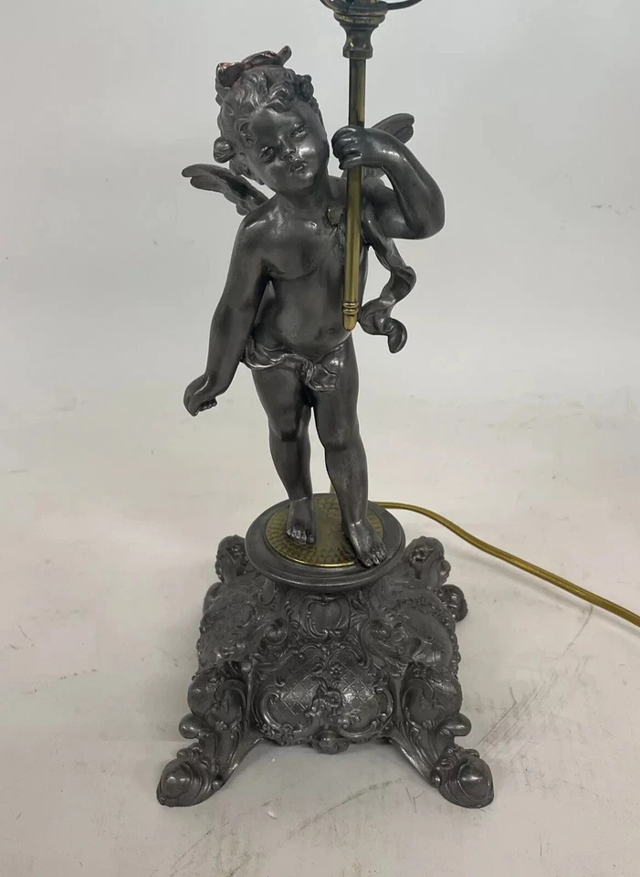 Lámpara de gas querubín ángel victoriano convertida a eléctrica Foto 3 de 4