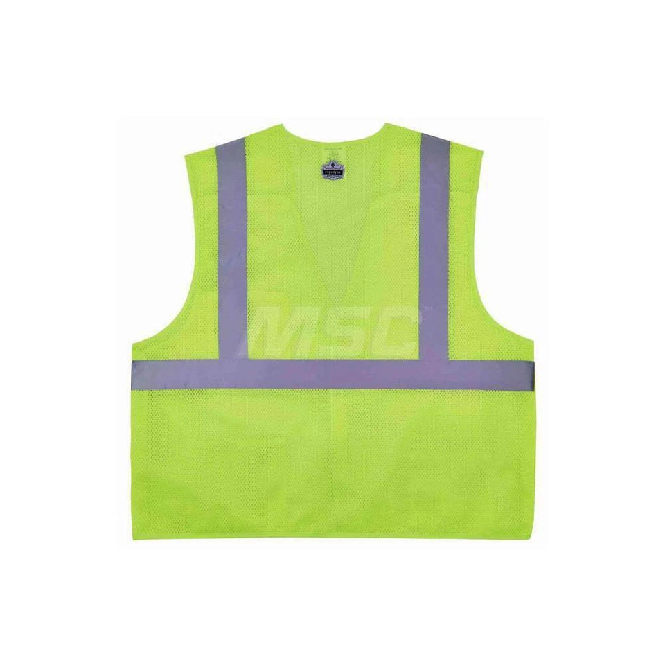 Chaleco de alta visibilidad Ergodyne 21523: pequeño y mediano, cal, cierre de gancho y bucle Foto 2 de 4