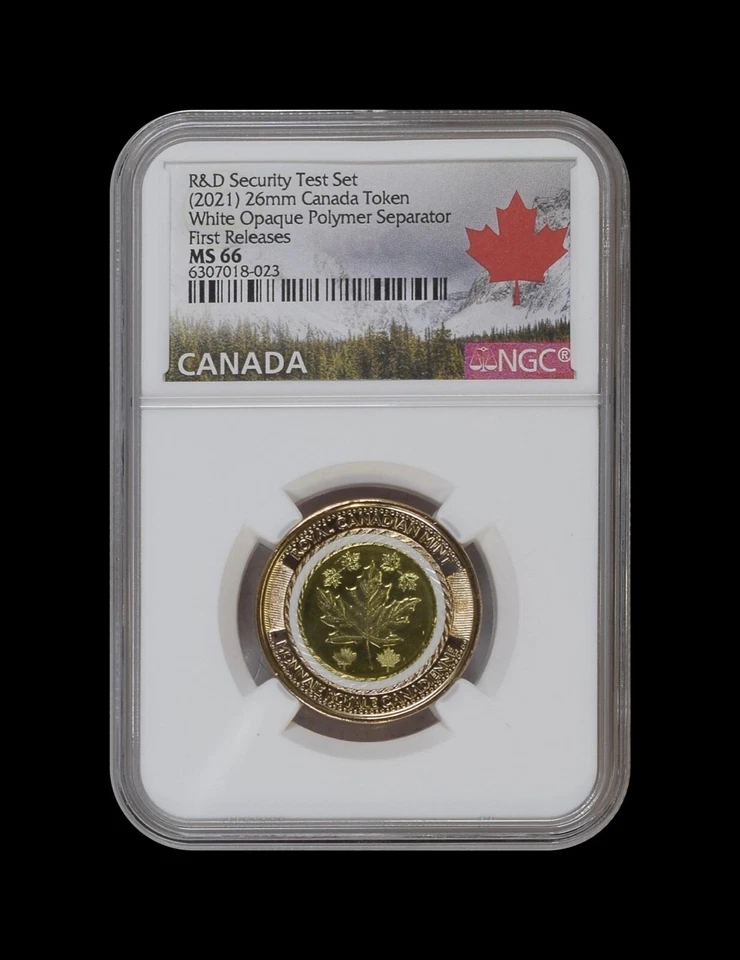 CANADA. 2021, Token, Polymer - NGC MS66 - Security Separator, White Test Ex-Set - Image 2 of 4