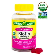 Spring Valley Biotin 10,000mcg Vegetarian Gummies, 90 CT..+