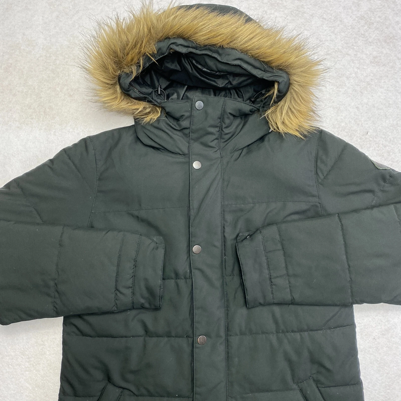 burton puffer ski down faux fur hoodie coat jacket