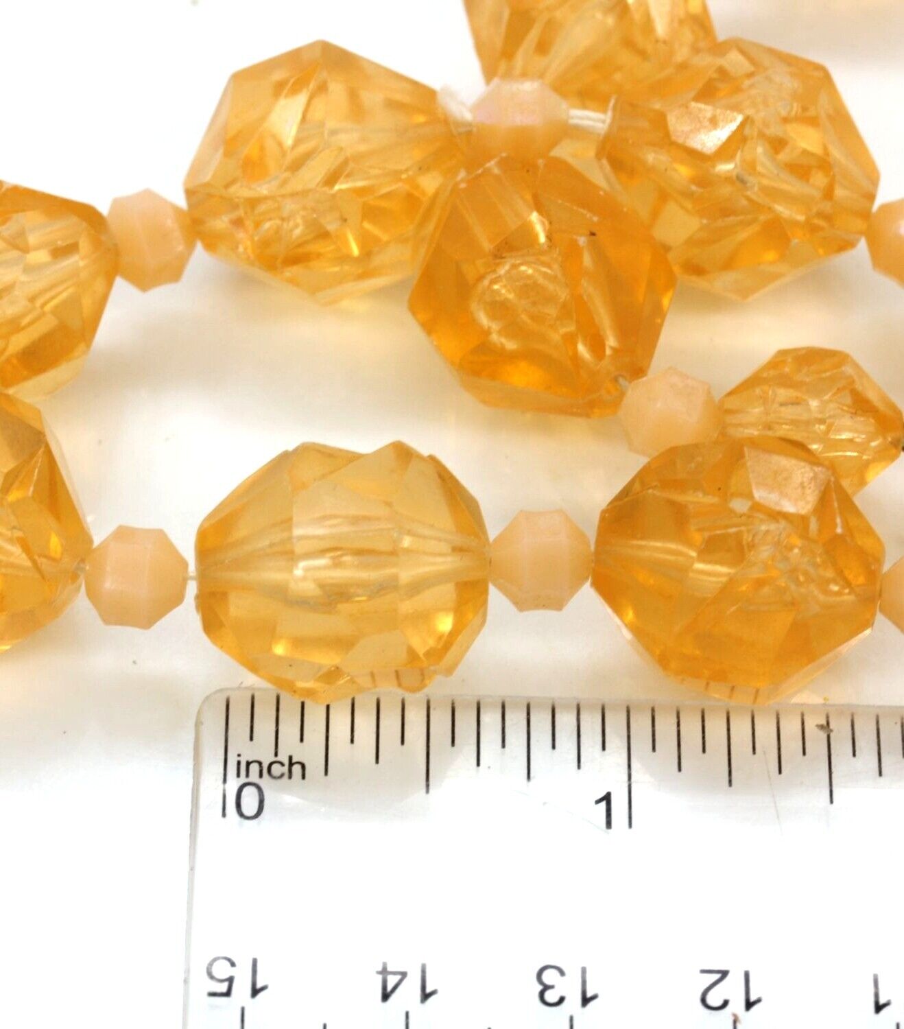 Orange crystal ice faceted bead pink accent bead … - image 7
