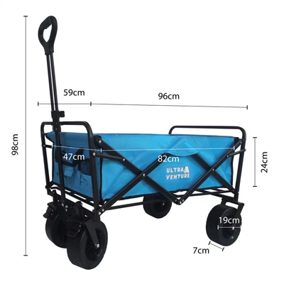 Collapsible Folding Outdoor Beach Trolley Utility Wagon Camp Cart 96 x 59 x 98cm - Picture 5 of 10