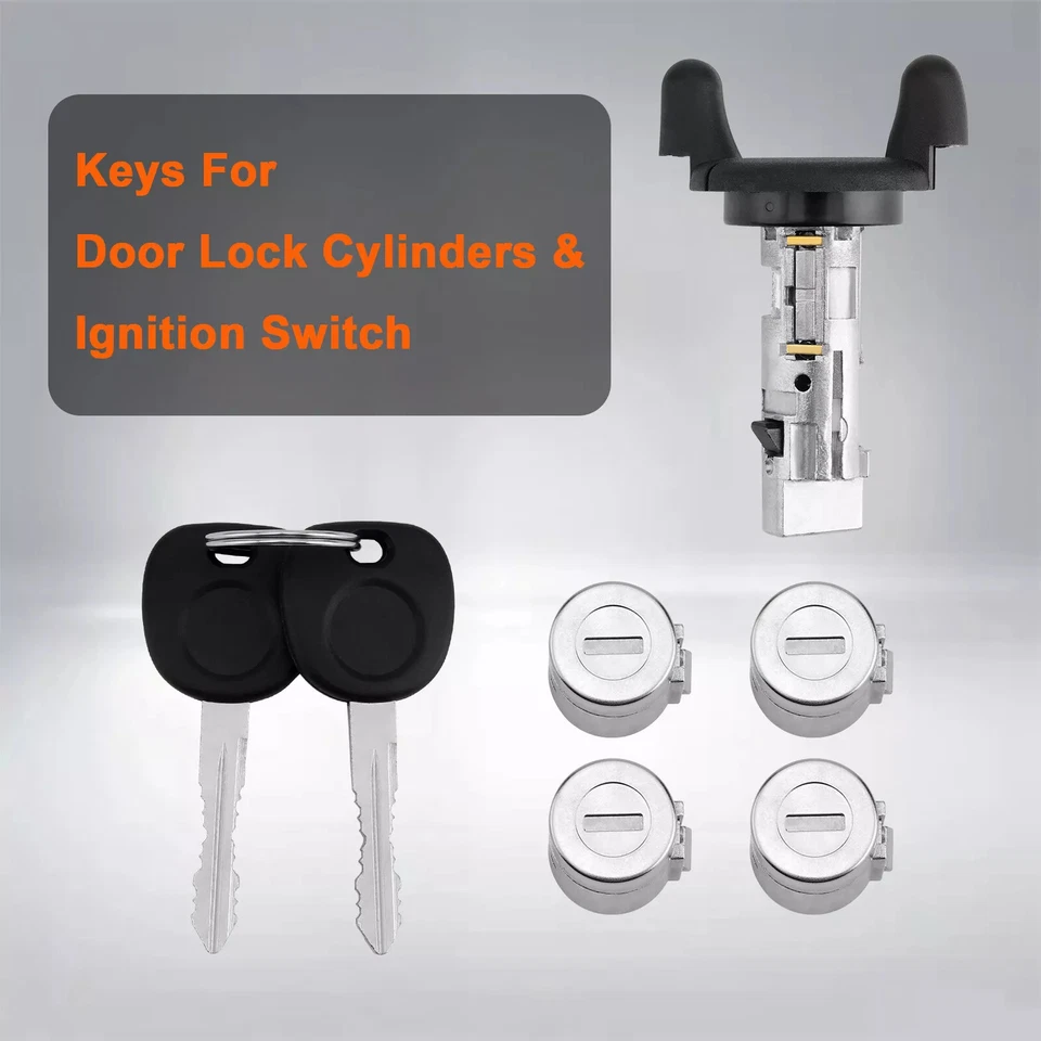 Ignition Switch Door Lock Cylinders w/ Keys Fit 2001-07 GMC Savana Chevy Express Foto 3 de 4