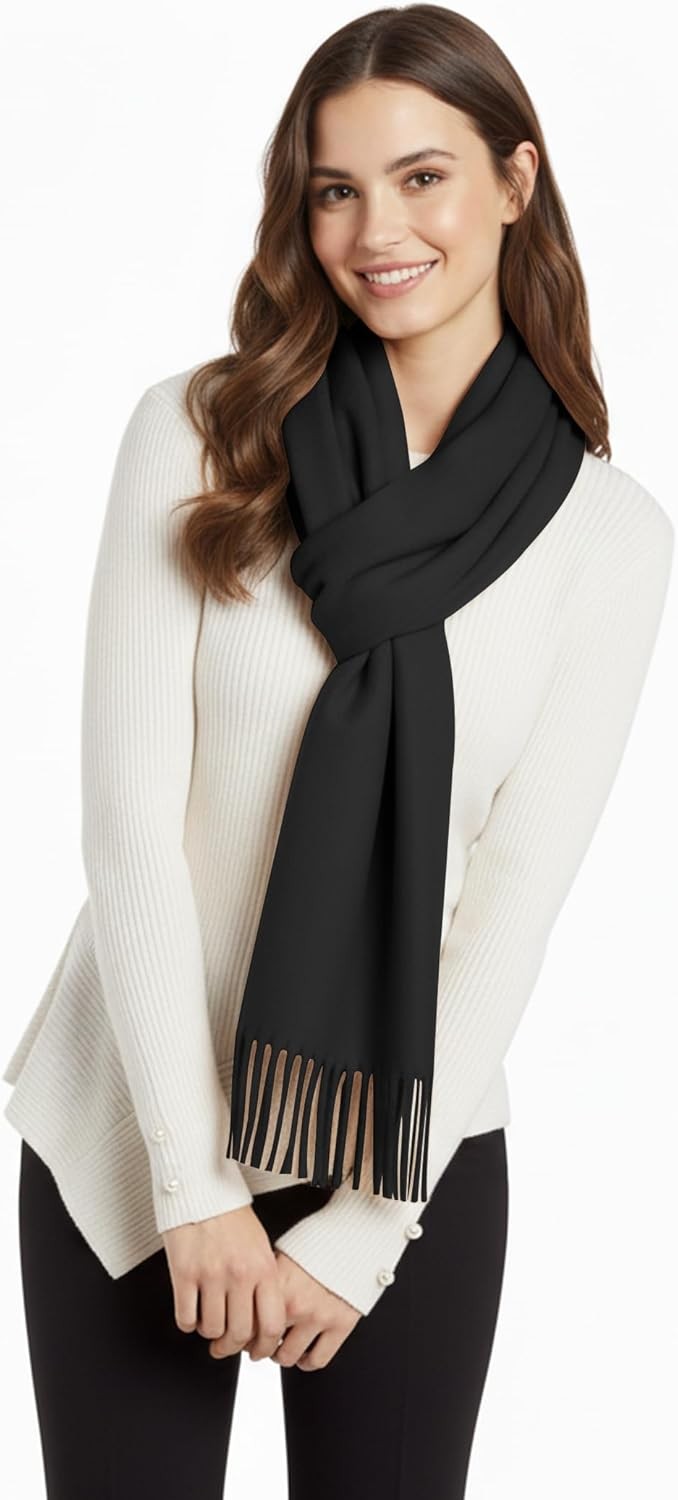 BFONS Winter Sarf for Womens, Fashion Long Shawls Wraps Pure Color, Cashmere Sca