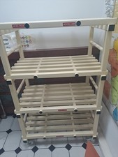 MOBILE SHELVING UNIT 4 TIER STACKABLE STORAGE UNIT on WHEELS COMMERCIAL KITCHEN 