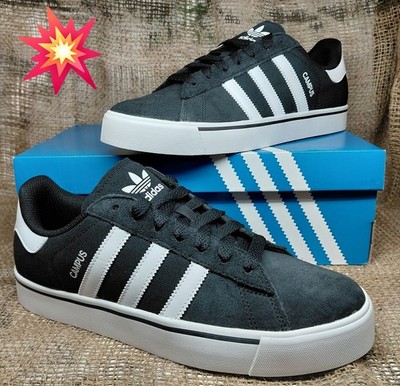 Adidas Campus Vulc  Black/White/Gum Bottoms/Men's 7, W 8/Brand New w Box!