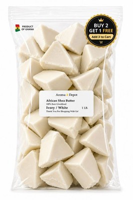 Raw African Shea Butter Ivory 16 oz Bag Unrefined Pure 100% Natural Organic